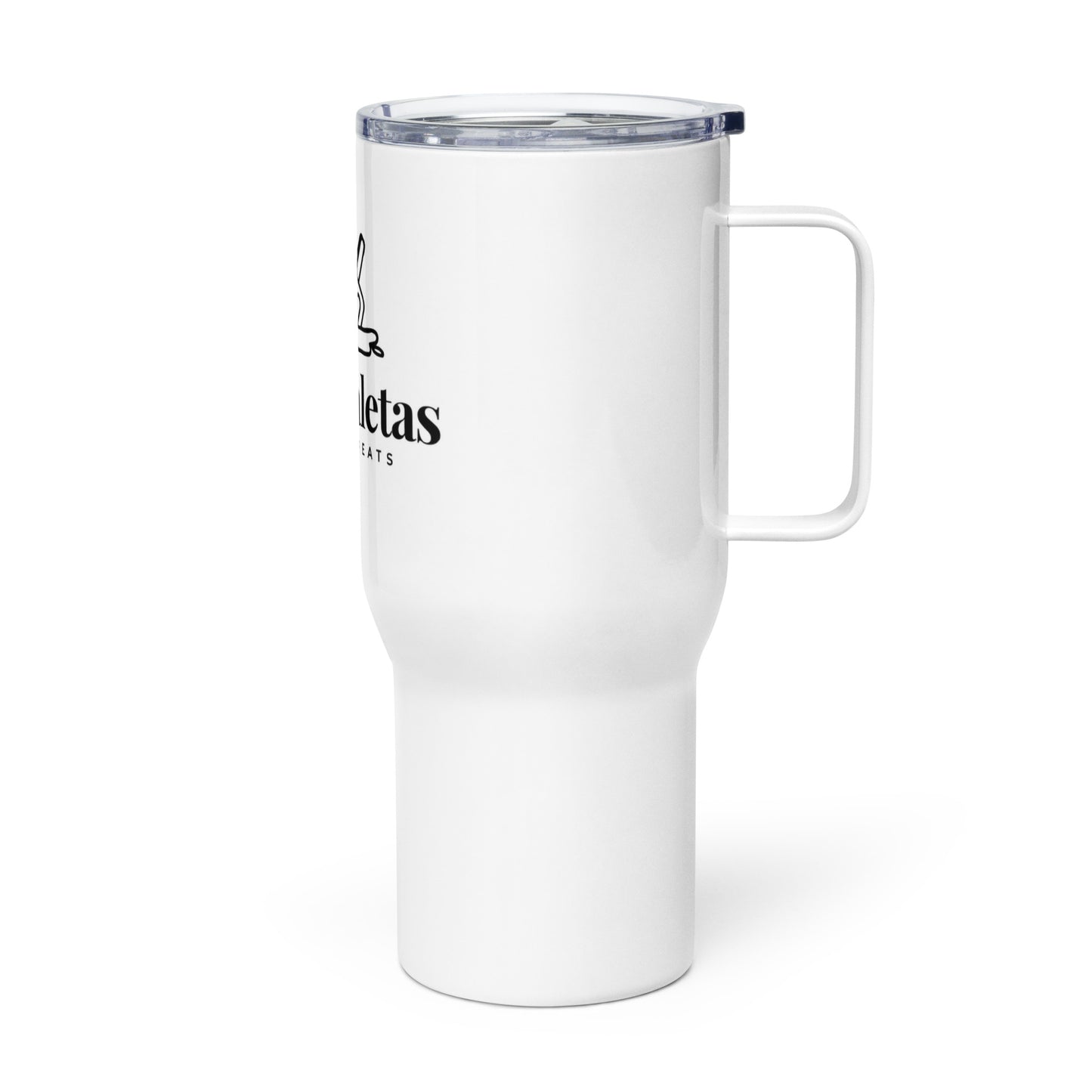 Travel mug with a handle